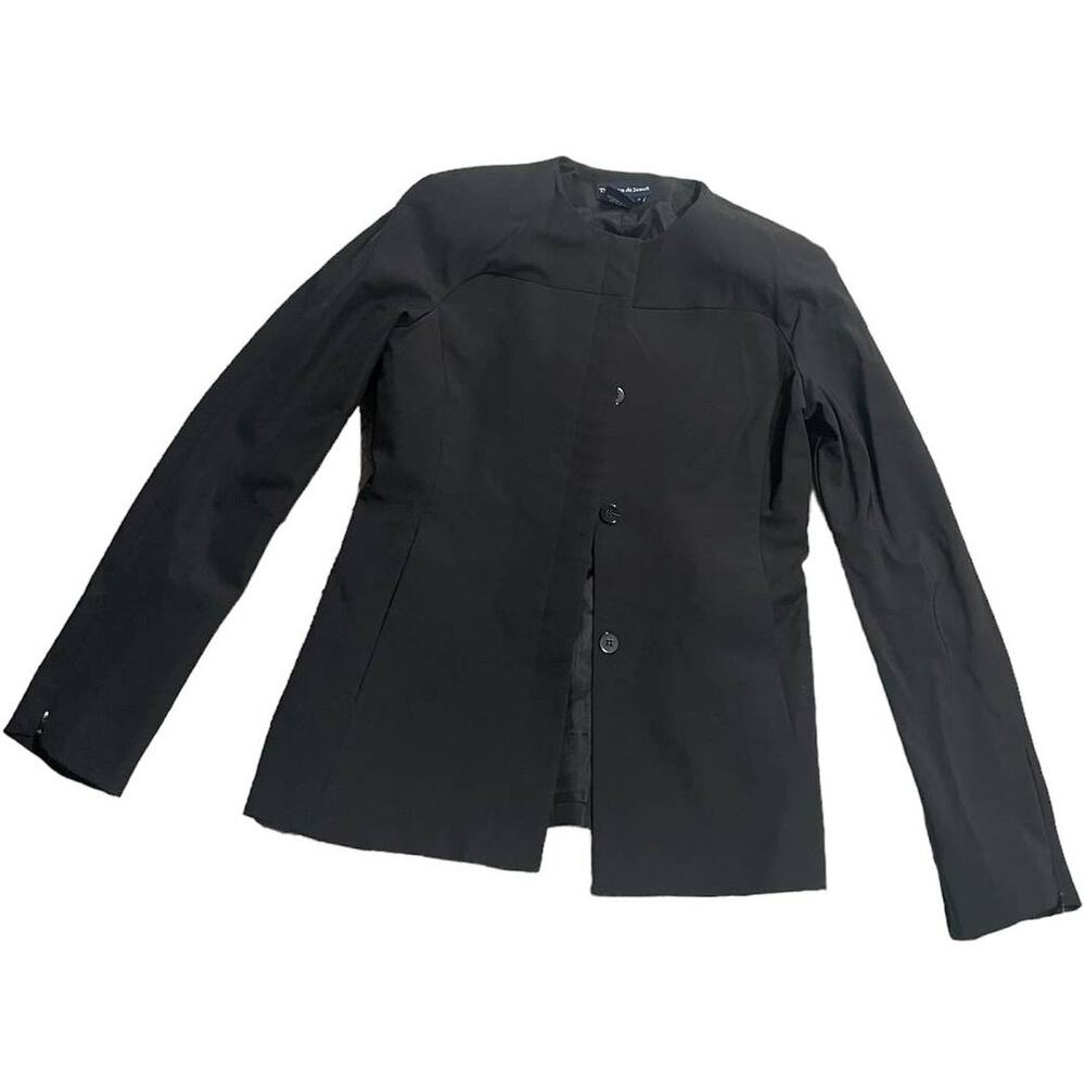 VTG Tristan & Iseut Jacket Womens Size 6 Fully Lined Button Made in Canada Black
